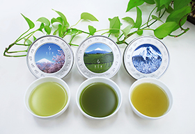 静岡県３大産地茶～選べる富士山ラベル平缶ギフト 各50g